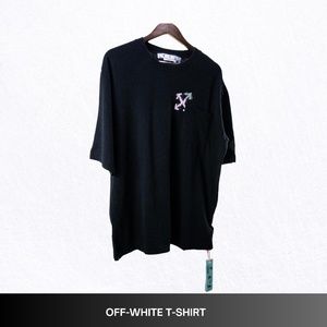 Off-White Graffiti Puppets Skate T-Shirt Men, Black/Pink, Size L, Brand New